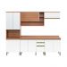 Cozinha Completa Modulada 5 Peças com Balcão para Cooktop Multimóveis CR20402 Freijó/Branco