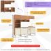 Cozinha Completa Modulada 5 Peças com Gabinete para Pia Havana Multimóveis CR20317 Rovere/Champanhe