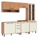 Cozinha Completa Modulada 5 Peças com Gabinete para Pia Havana Multimóveis CR20323 Rovere/Champanhe