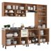 Cozinha Completa Modulada 5 Peças com Gabinete para Pia Havana Multimóveis CR20323 Rovere/Champanhe