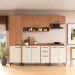 Cozinha Completa Modulada 5 Peças com Paneleiro Havana Multimóveis CR20335 Rovere/Champanhe