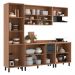 Cozinha Completa Modulada 5 Peças com Paneleiro Havana Multimóveis CR20335 Rovere/Grafite