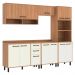Cozinha Completa Modulada 5 Peças com Torre Quente Havana Multimóveis CR20333 Rovere/Champanhe
