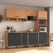 Cozinha Completa Modulada 5 Peças com Torre Quente Havana Multimóveis CR20333 Rovere/Grafite