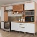 Cozinha Completa Modulada 5 Peças com Torre Quente e Balcão Multimóveis CR20406 Freijó/Branco