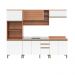 Cozinha Completa Modulada 5 Peças com Torre Quente e Gabinete Pia Multimóveis CR20405 Freijó/Branco