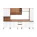 Cozinha Completa Modulada 6 Peças com Balcão para Cooktop Multimóveis CR20410 Freijó/Branco