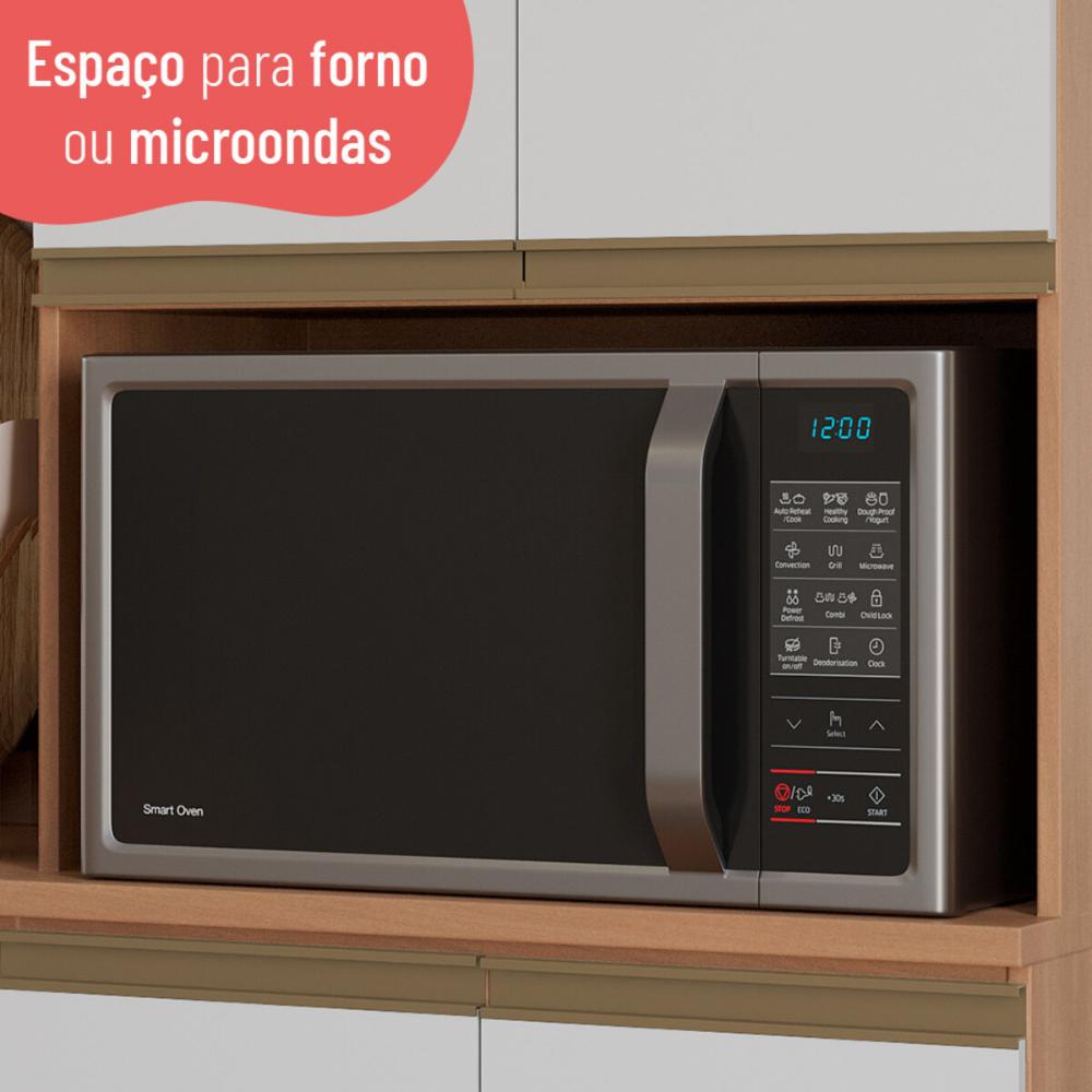 Cozinha Completa Modulada 6 Peças com Balcão para Cooktop Multimóveis CR20410 Freijó/Branco