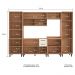 Cozinha Completa Modulada 6 Peças com Gabinete para Pia Havana Multimóveis CR20315 Rovere/Champanhe