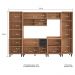 Cozinha Completa Modulada 6 Peças com Gabinete para Pia Havana Multimóveis CR20315 Rovere/Grafite