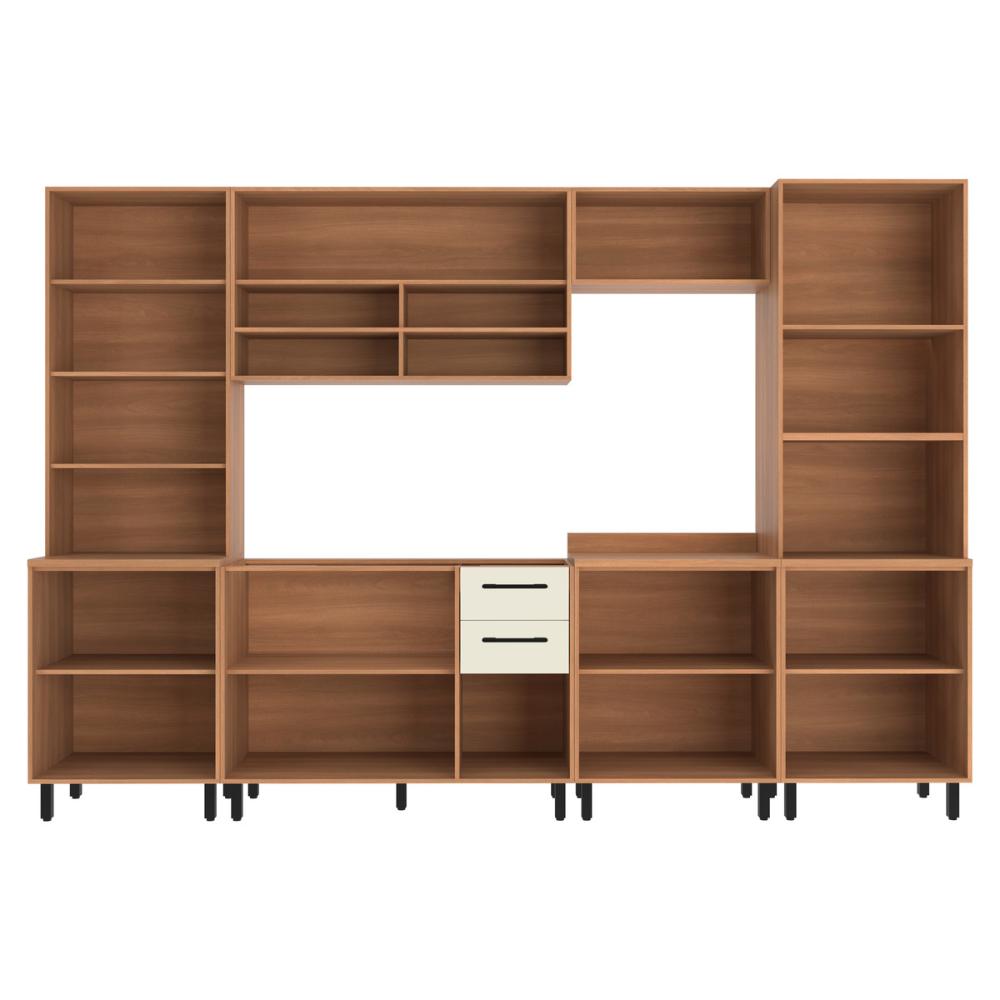 Cozinha Completa Modulada 6 Peças com Gabinete para Pia Havana Multimóveis CR20319 Rovere/Champanhe