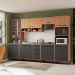 Cozinha Completa Modulada 6 Peças com Gabinete para Pia Havana Multimóveis CR20319 Rovere/Grafite