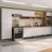 Cozinha Completa Modulada 7 Pçs com Armário e Balcão de Pia Paris Multimóveis MP2226 Rustic/Branco