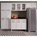 Cozinha Completa Modulada Aço 4 Peças com Balcão com Tampo Multimóveis CR20370 Branco