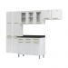 Cozinha Completa Modulada Aço 4 Peças com Balcão com Tampo Multimóveis CR20370 Branco