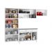 Cozinha Completa Modulada Aço 4 Peças com Balcão com Tampo Multimóveis CR20370 Branco