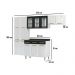 Cozinha Completa Modulada Aço 4 Peças com Balcão com Tampo Multimóveis CR20370 Branco/Preto