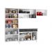 Cozinha Completa Modulada Aço 4 Peças com Balcão com Tampo Multimóveis CR20370 Branco/Preto