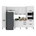 Cozinha Completa Modulada MDF 5 Peças com Balcão com Tampo Multimóveis CR20455 Branco/Carvalho Tropical