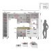 Cozinha Completa Modulada MDF 5 Peças com Balcão com Tampo Multimóveis CR20455 Branco/Carvalho Tropical