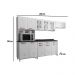 Cozinha Completa Modulada de Aço 4 Peças com Vidros e Balcão Multimóveis CR20353 Branco