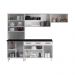 Cozinha Completa Modulada de Aço 4 Peças com Vidros e Balcão Multimóveis CR20353 Branco