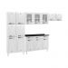 Cozinha Completa Modulada de Aço 4 Peças com Vidros e Balcão Multimóveis CR20356 Branco