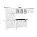 Cozinha Completa Modulada de Aço 4 Peças com Vidros e Balcão Multimóveis CR20356 Branco