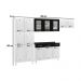 Cozinha Completa Modulada de Aço 4 Peças com Vidros e Balcão Multimóveis CR20356 Branco/Preto