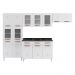 Cozinha Completa Modulada de Aço 4 Peças com Vidros e Gabinete Pia Multimóveis CR20351 Branco