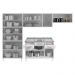 Cozinha Completa Modulada de Aço 4 Peças com Vidros e Gabinete Pia Multimóveis CR20351 Branco