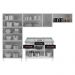 Cozinha Completa Modulada de Aço 4 Peças com Vidros e Gabinete Pia Multimóveis CR20351 Branco/Preto