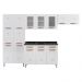 Cozinha Completa Modulada de Aço 4 Peças com Vidros e Gabinete Pia Multimóveis CR20352 Branco