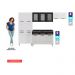 Cozinha Completa Modulada de Aço 4 Peças com Vidros e Gabinete Pia Multimóveis CR20352 Branco/Preto