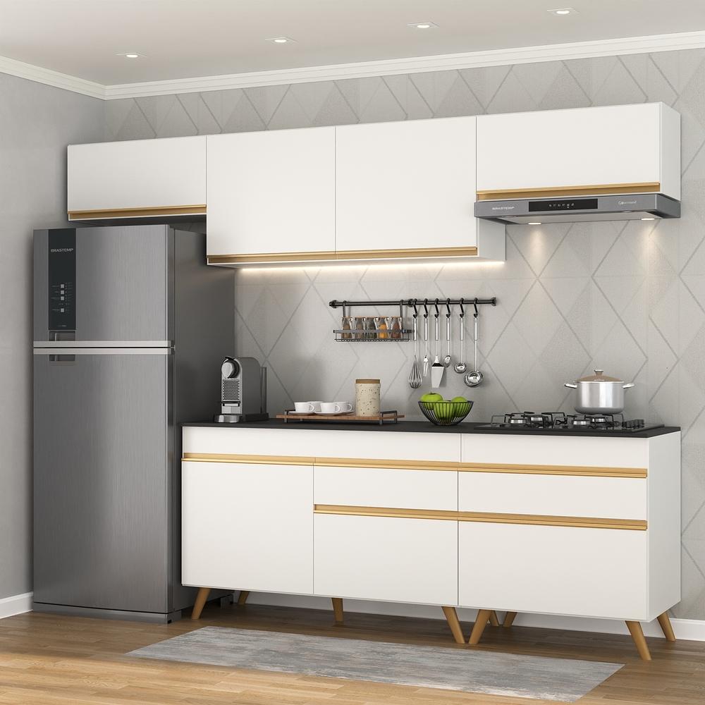 Cozinha Completa Multimóveis Veneza GW FG3708 com Armário e Balcão Branca