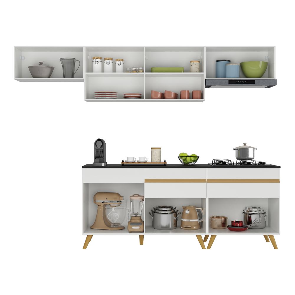 Cozinha Completa Multimóveis Veneza GW FG3708 com Armário e Balcão Branca