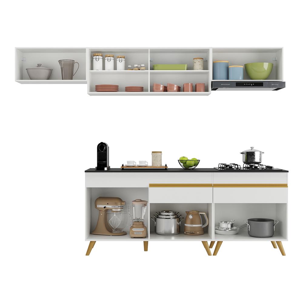 Cozinha Completa Multimóveis Veneza GW FG3710 com Armário e Balcão Branca