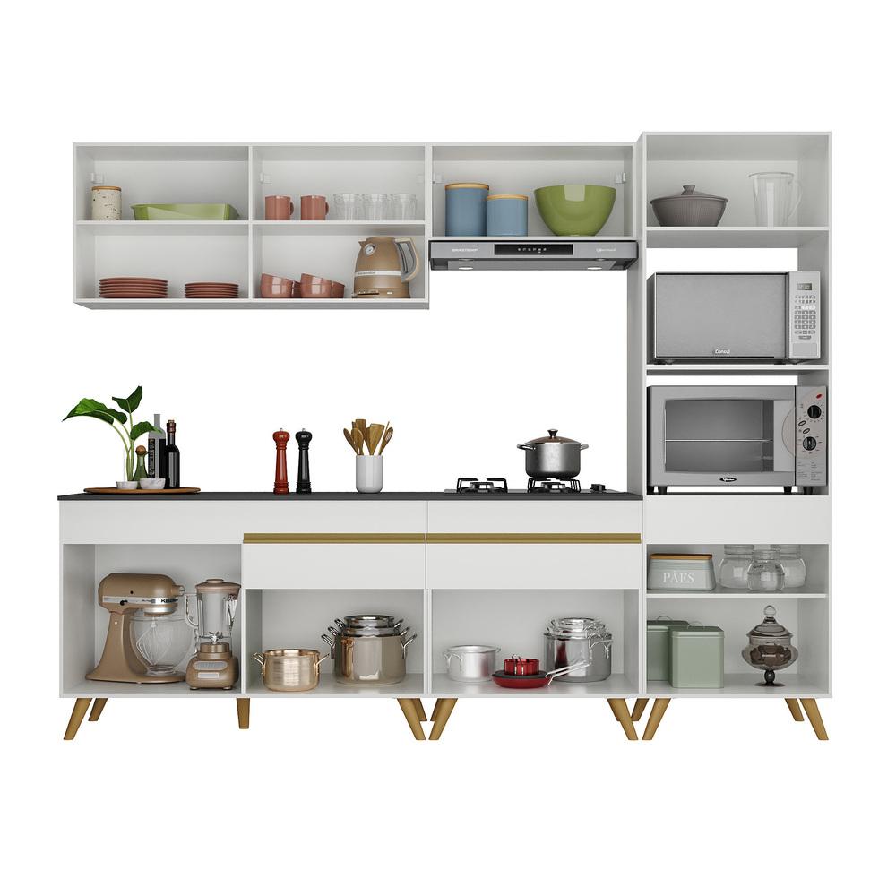 Cozinha Completa Multimóveis Veneza GW FG3713 com Armário e Balcão Branca