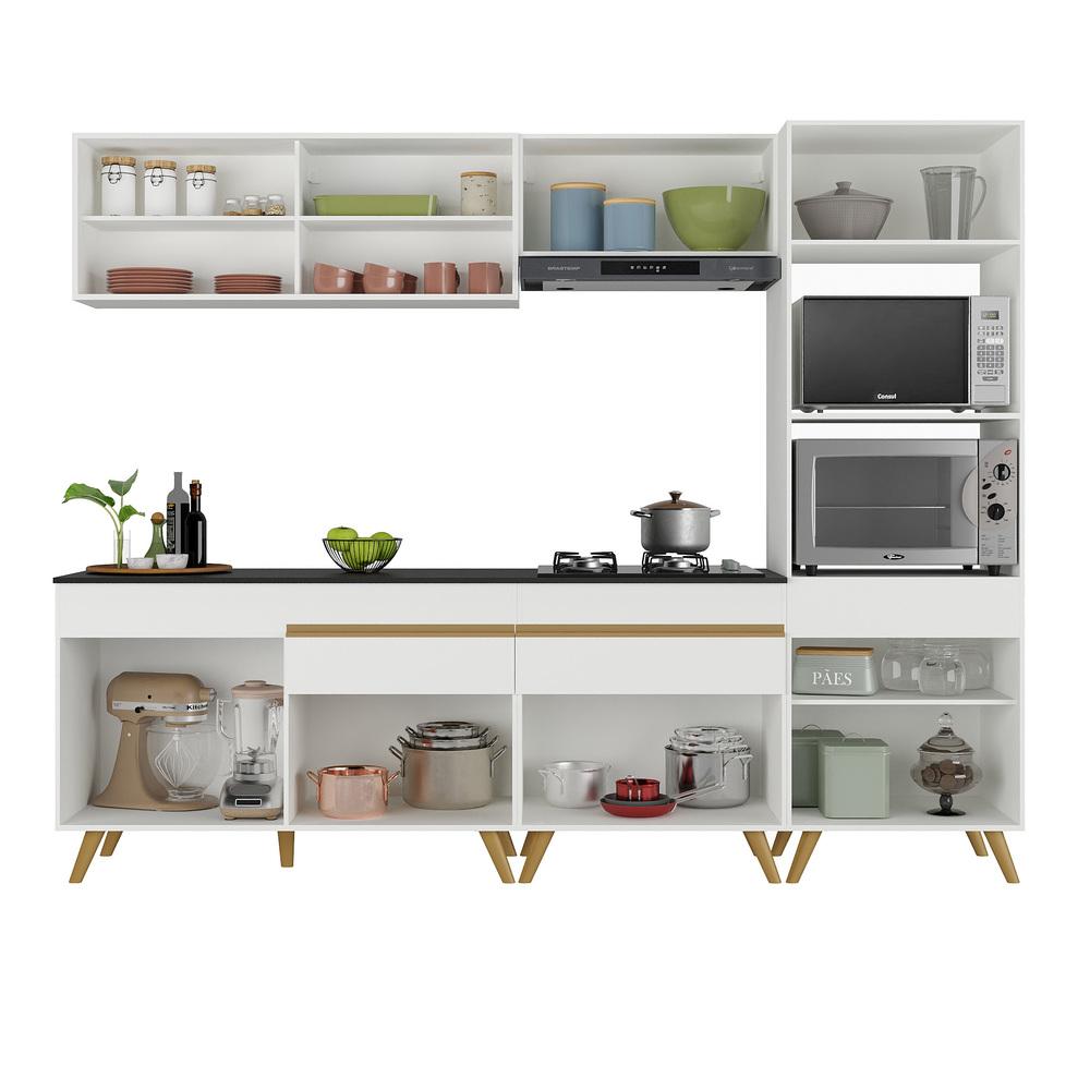 Cozinha Completa Multimóveis Veneza GW FG3715 com Armário e Balcão Branca