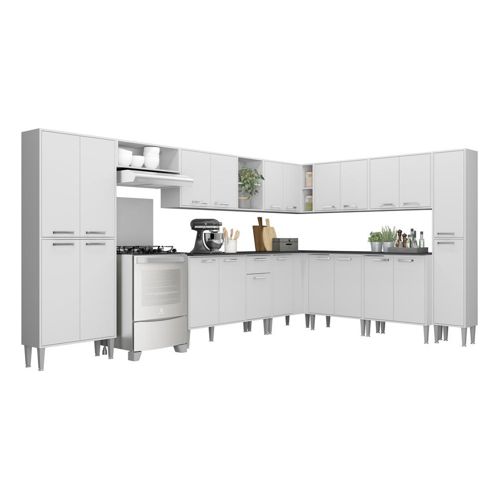Cozinha Completa Multimóveis Xangai Pop FG3152 com Armário e Balcão Branca
