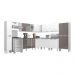 Cozinha Completa Multimóveis Xangai Pop FG3285 com Armário e Balcão Branca/Lacca Fumê