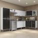 Cozinha Completa Multimóveis Xangai Soul FG3163 com Armário e Balcão Branca/Preta