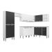 Cozinha Completa Multimóveis Xangai Soul FG3163 com Armário e Balcão Branca/Preta