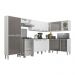 Cozinha Completa Multimóveis Xangai Soul FG3284 com Armário e Balcão Branca/Lacca Fumê