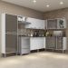 Cozinha Completa Multimóveis Xangai Soul FG3284 com Armário e Balcão Branca/Lacca Fumê