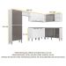 Cozinha Completa Multimóveis Xangai Soul FG3284 com Armário e Balcão Branca/Lacca Fumê