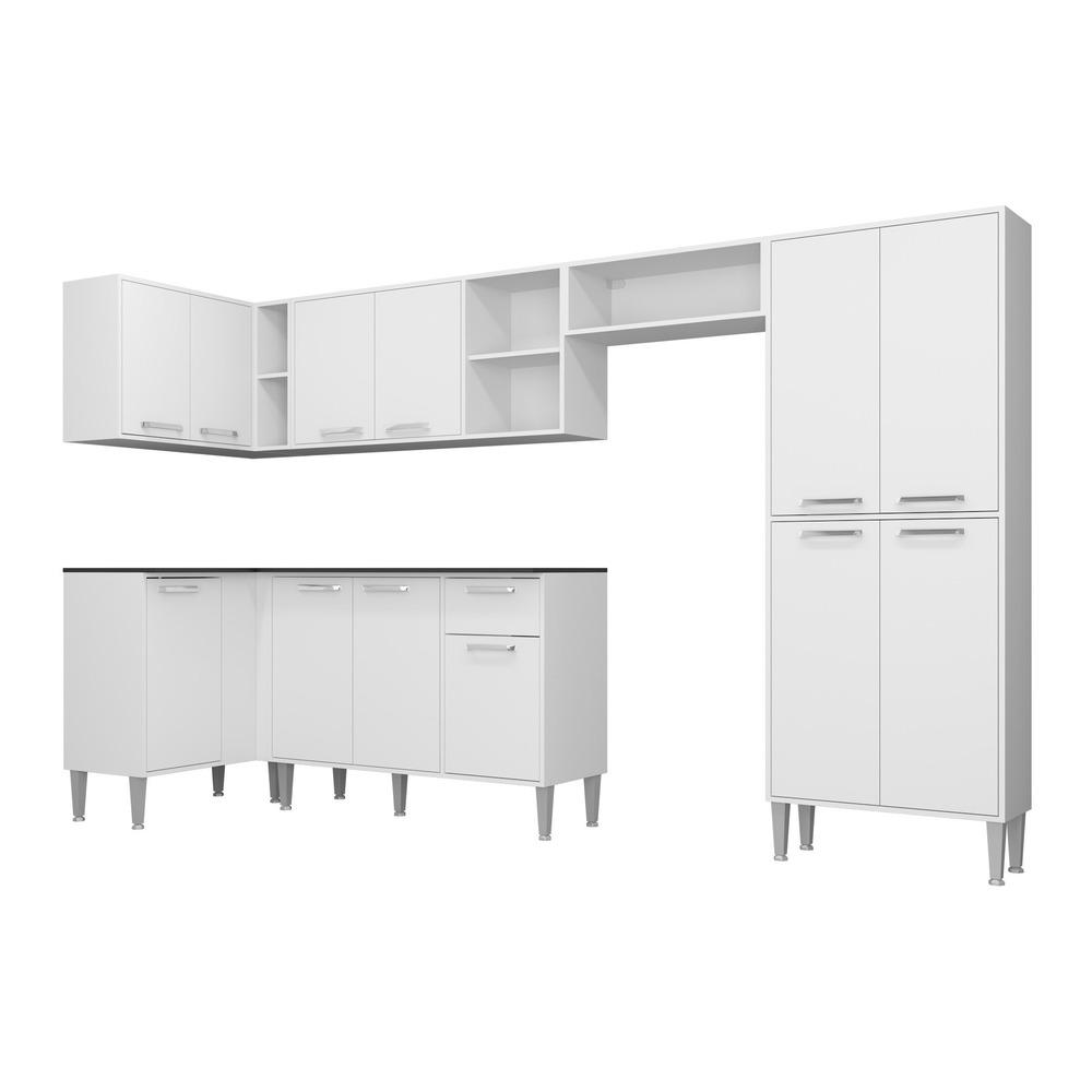 Cozinha Completa Multimóveis Xangai Zouk FG3158 com Armário e Balcão Branca