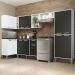 Cozinha Completa Multimóveis Xangai Zouk FG3162 com Armário e Balcão Branca/Preta
