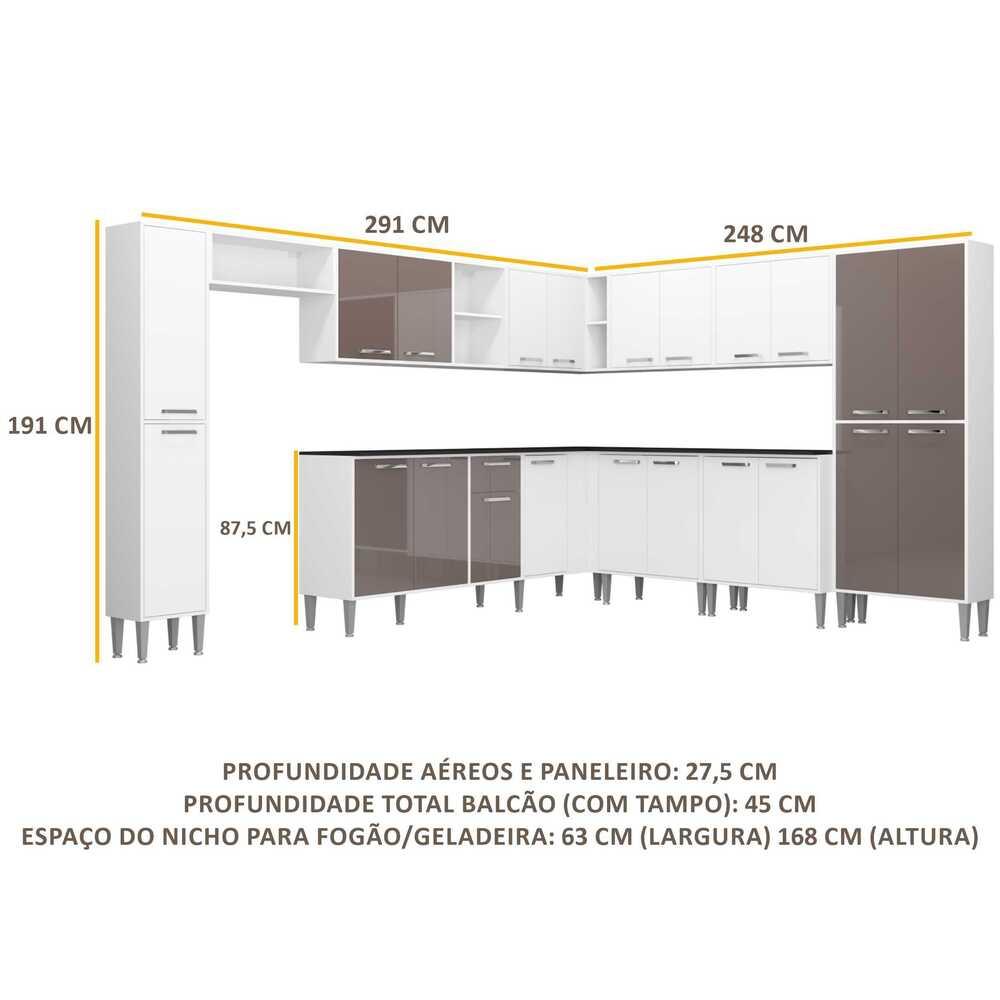 Cozinha Completa c/ Armário e Balcão Xangai Pop Multimóveis