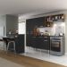 Cozinha Completa c/ Bancada Paris Multimóveis MP2044 Madeirada/Preta